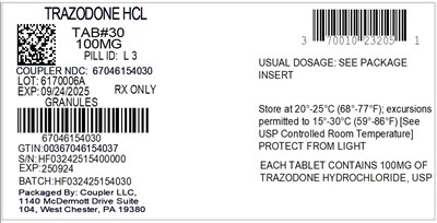 Label (70010 232 05 Trazodone HCl 100mg 67046 1540 30)